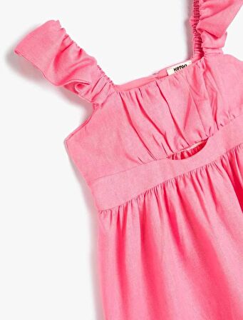 4SKG80088AW Koton Kız Çocuk Elbise PEMBE