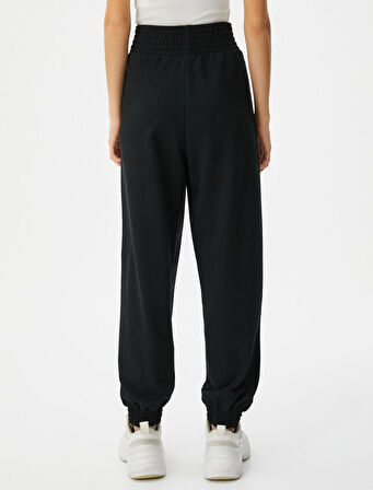 Jogger Eşofman Altı Yüksek Bel Rahat Kalıp Cepli Pamuk Karışımlı