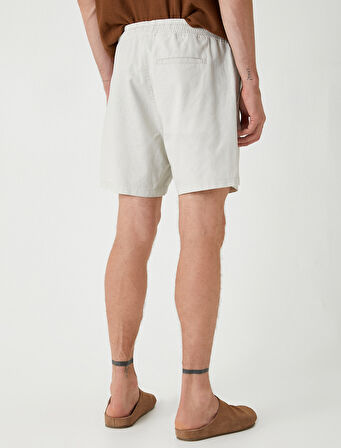 Bermuda Şort Beli Bağcıklı Cep Detaylı