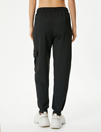 Kargo Jogger Eşofman Altı Beli Bağlamalı Rahat Kalıp Cepli