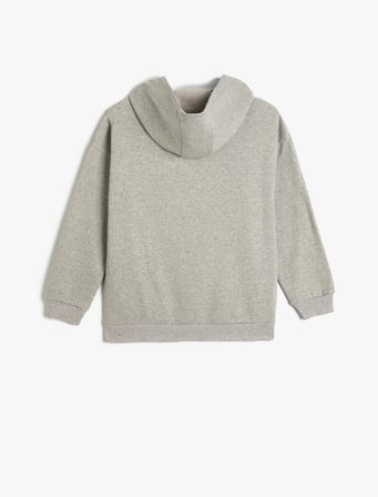 Kapşonlu Sweatshirt Kaykay Temalı Uzun Kollu Şardonlu  