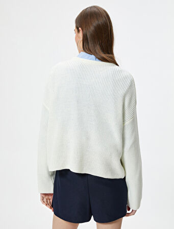 Basic Triko Kazak Uzun Kollu Bisiklet Yaka 