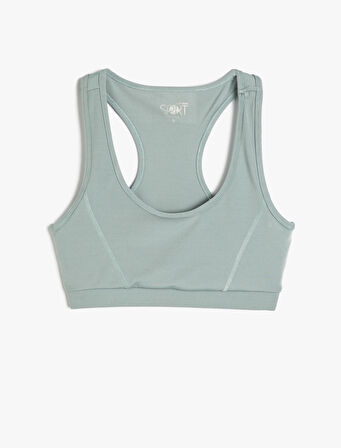 Sporcu Sütyeni Halter Yaka Kapsız Slim Fit 