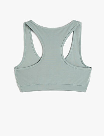 Sporcu Sütyeni Halter Yaka Kapsız Slim Fit 