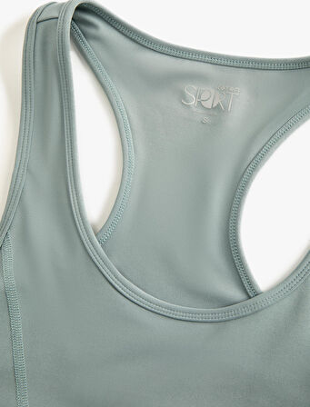 Sporcu Sütyeni Halter Yaka Kapsız Slim Fit 