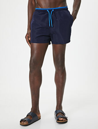 Deniz Şortu Mini Oversize Beli Bağcıklı