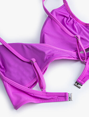 Drapeli Bikini Üstü Pedli Astarlı