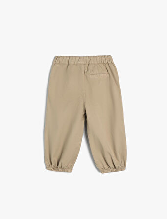 Paraşüt Pantolon Pamuklu Rahat Kalıp Standart Bel Lastikli Paça Cepli