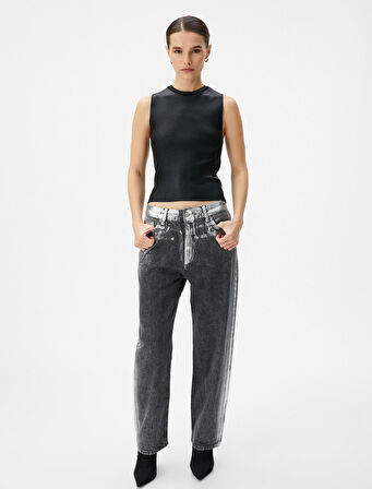 Halter Yaka Atlet Metalik Slim Fit 