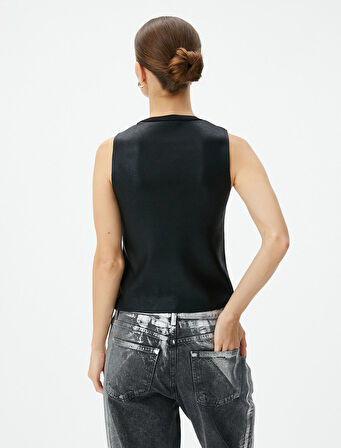 Halter Yaka Atlet Metalik Slim Fit 