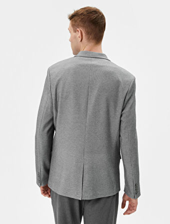 Blazer Ceket Slim Fit Düğmeli Cep Detaylı