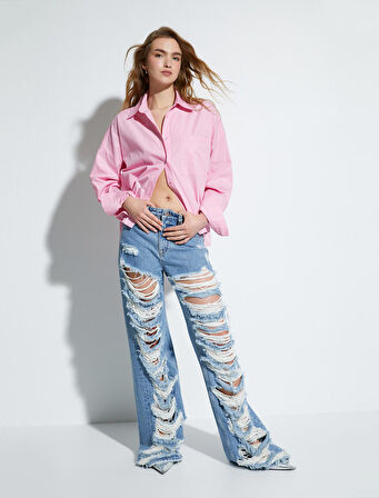 Klasik Gömlek Uzun Kollu Düğmeli Cep Detaylı Regular Fit