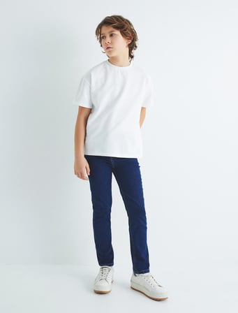 Kot Pantolon Ayarlanabilir Lastikli Pamuklu  - Slim Jean