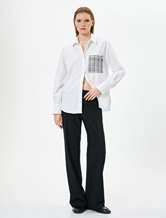 Uzun Kollu Gömlek Düğmeli Tüvit Detaylı Pamuklu