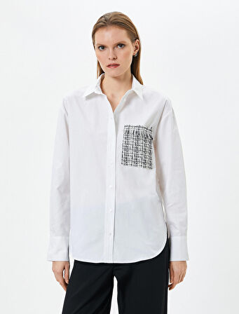 Uzun Kollu Gömlek Düğmeli Tüvit Detaylı Pamuklu