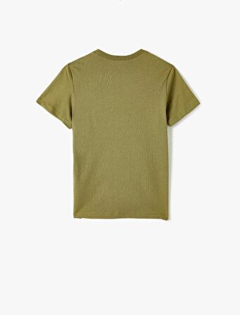 4SKB10486TK Koton Erkek Çocuk T-shirt HAKİ