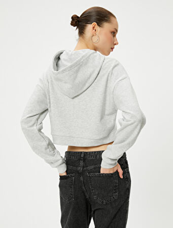 Kısa Kapşonlu Kolej Sweatshirt Rahat Kalıp