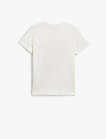 Tişört Kısa Kollu Kaykay Baskılı Bisiklet Yaka Pamuklu