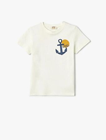 4SKB10473TK Erkek Çocuk T-shirt EKRU