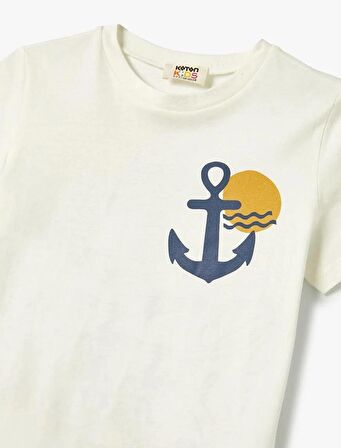 4SKB10473TK Erkek Çocuk T-shirt EKRU
