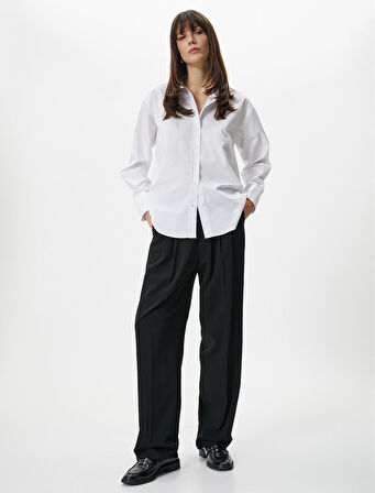 Uzun Kollu Gömlek Düğmeli Pamuklu Standart Kesim