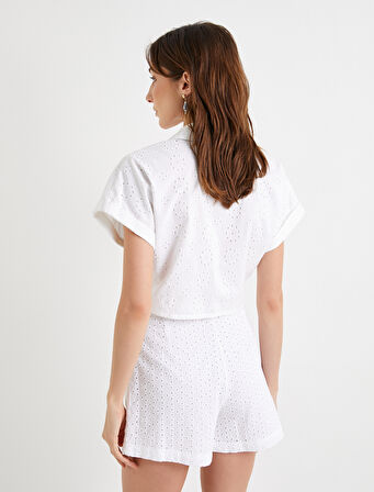 Crop Fisto Gömlek Kısa Kollu Düğmeli