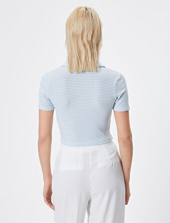 Polo Yaka Tişört Kısa Kollu Yarım Fermuarlı