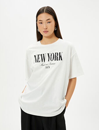 Baskılı Tişört Bisiklet Yaka Kısa Kollu Regular Fit