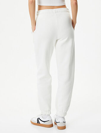 Jogger Eşofman Altı Beli Bağlamalı Cepli Baskı Detaylı