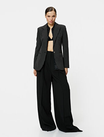 Slim Fit Blazer Ceket Tek Düğmeli Cep Detaylı