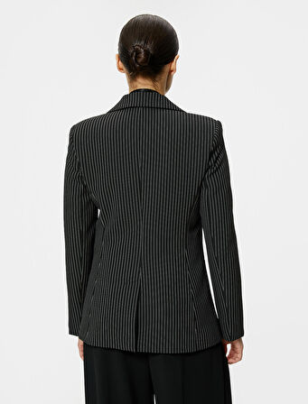 Slim Fit Blazer Ceket Tek Düğmeli Cep Detaylı