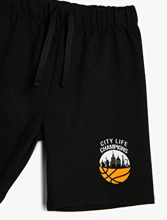 Basic Şort Basketbol Baskılı Cepli Beli Bağlamalı 