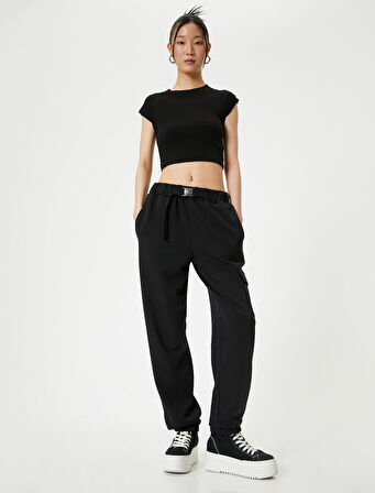 Kargo Jogger Eşofman Altı Cepli Kemer Detaylı