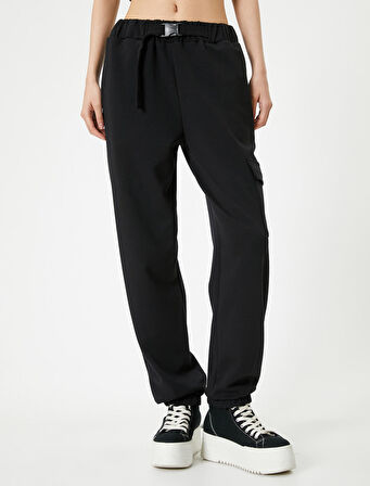 Kargo Jogger Eşofman Altı Cepli Kemer Detaylı