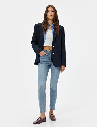 Dar Paça Yüksek Bel Esnek  Kot Pantolon - Carmen Skinny Jeans