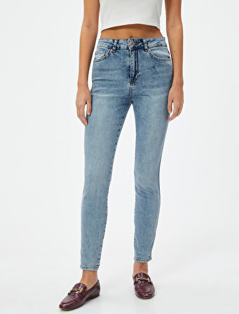 Dar Paça Yüksek Bel Esnek  Kot Pantolon - Carmen Skinny Jeans