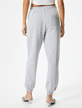 Jogger Eşofman Altı Beli ve Paçası Lastikli Nervürlü