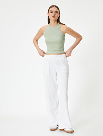 Spor Atlet Bisiklet Yaka Ribanalı Slim Fit 