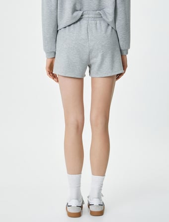 Sweat Şort Beli Bağcıklı Cep Detaylı Viskon