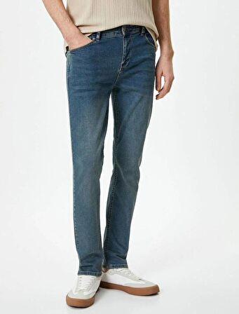 4SAM40235ND Koton Erkek Jean Pantolon PETROL