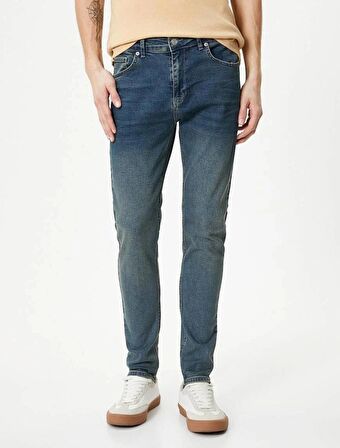 4SAM40237ND Koton Erkek Jean Pantolon PETROL