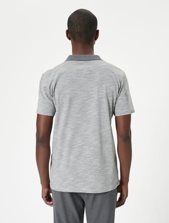 Polo Yaka Tişört Slim Fit Kısa Kollu Düğmeli