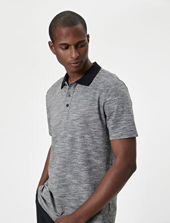 Polo Yaka Tişört Slim Fit Kısa Kollu Düğmeli