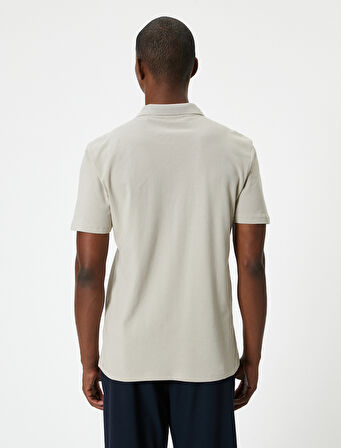 Polo Yaka Tişört Slim Fit Cep Detaylı Düğmeli