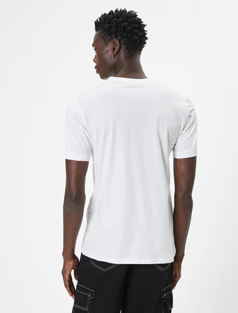 Basic Tişört Slim Fit Kısa Kollu Bisiklet Yaka
