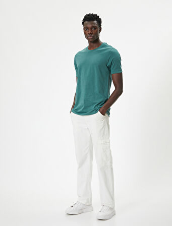 Basic Tişört Slim Fit Kısa Kollu Bisiklet Yaka