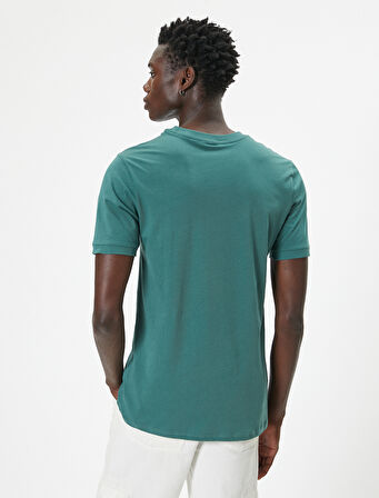Basic Tişört Slim Fit Kısa Kollu Bisiklet Yaka