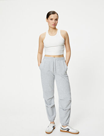 Jogger Pantolon Beli Bağlamalı Cepli Paçaları Elastik