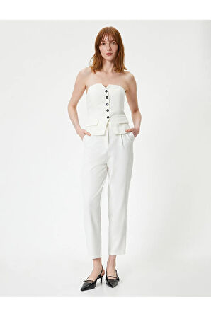 Havuç Pantolon Yüksek Bel Cep Detaylı