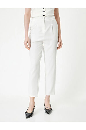 Havuç Pantolon Yüksek Bel Cep Detaylı